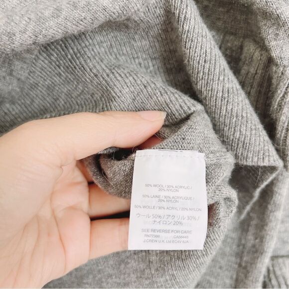 J Crew Ruffle Sleeves Sweater Gray Wool blend - Picture 5 of 5